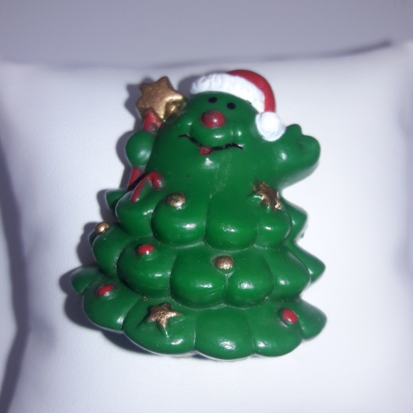 Santa Christmas Tree Brooch - Picture 2 of 6